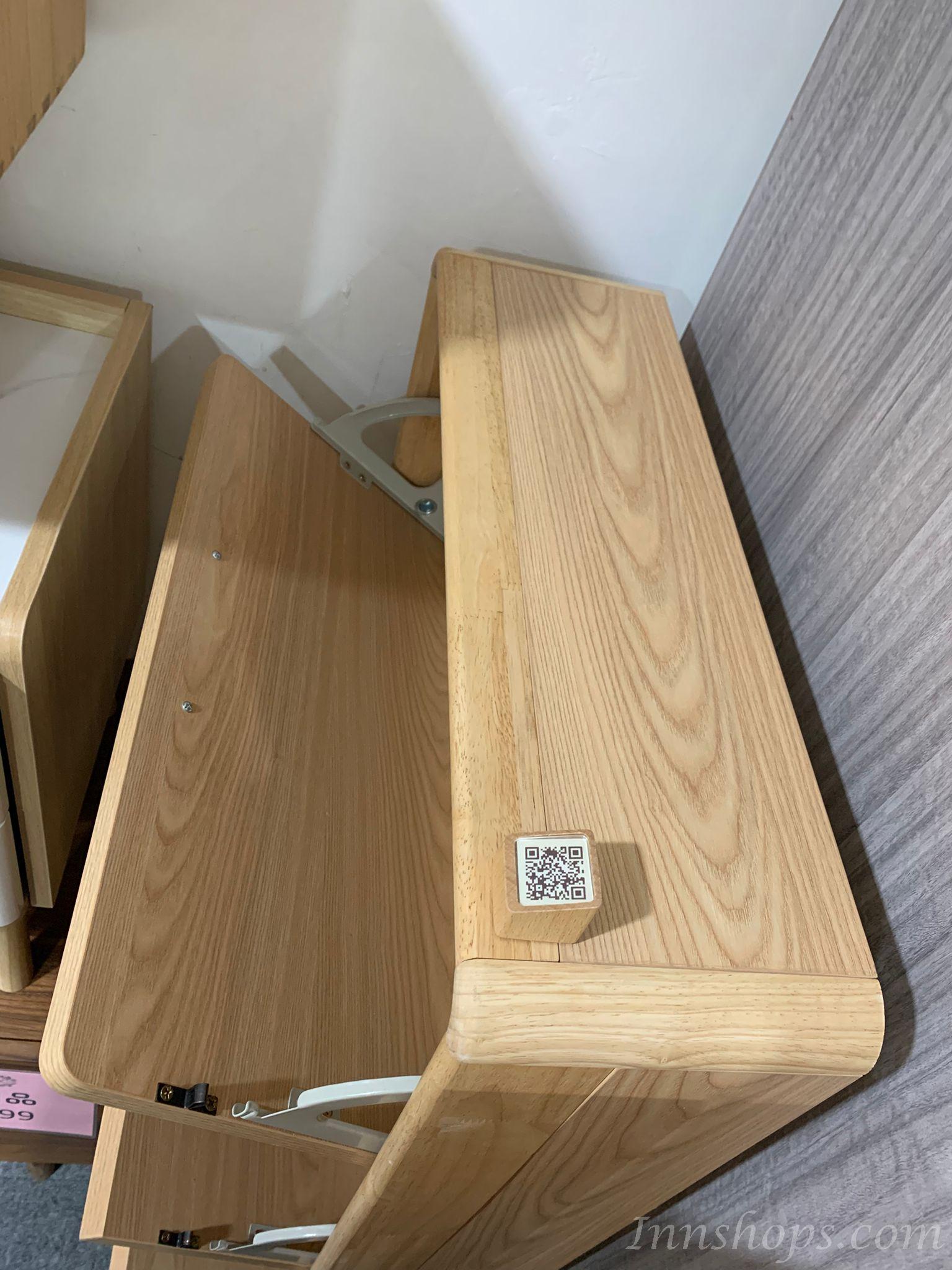 《HOLD》(陳列品一個$999，W60*D25*H120.6CM) 時尚系列 超薄窄款全實木翻斗鞋櫃 進門省空間 原木色薄身鞋櫃 60/80/100/120cm (IS8139)