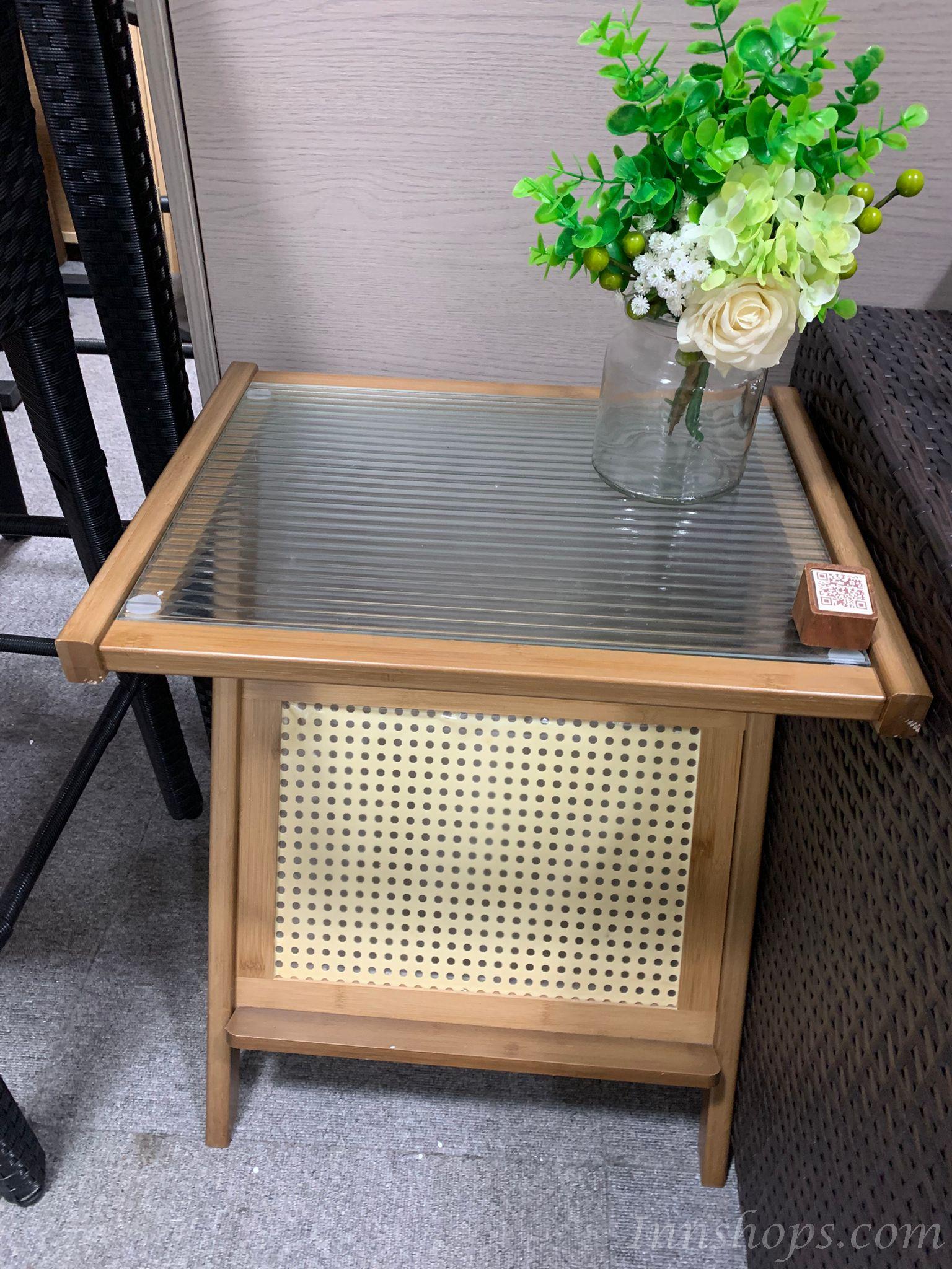 楠竹系列 日式玻璃 小茶几45/55cm (IS8440)