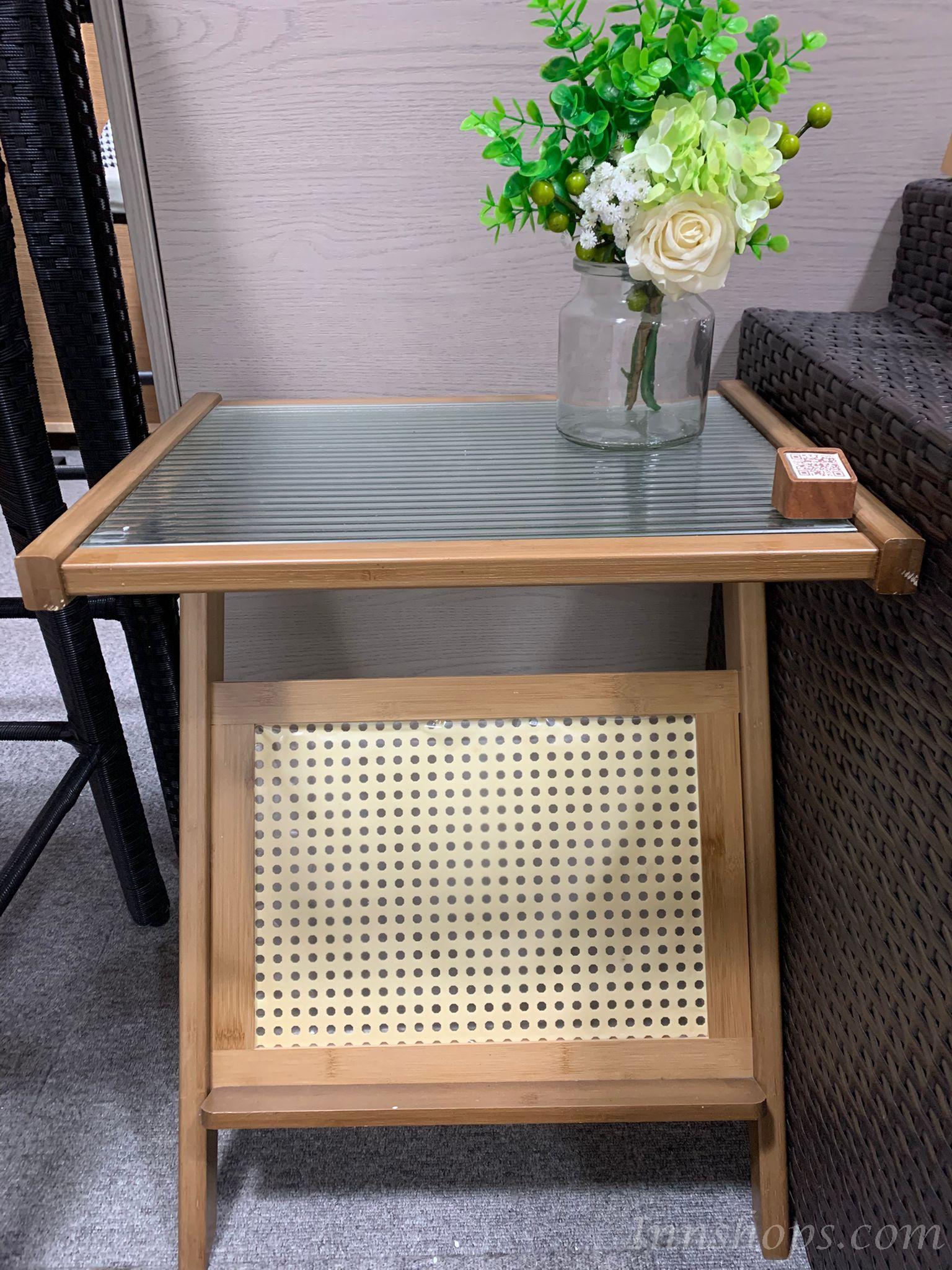 楠竹系列 日式玻璃 小茶几45/55cm (IS8440)