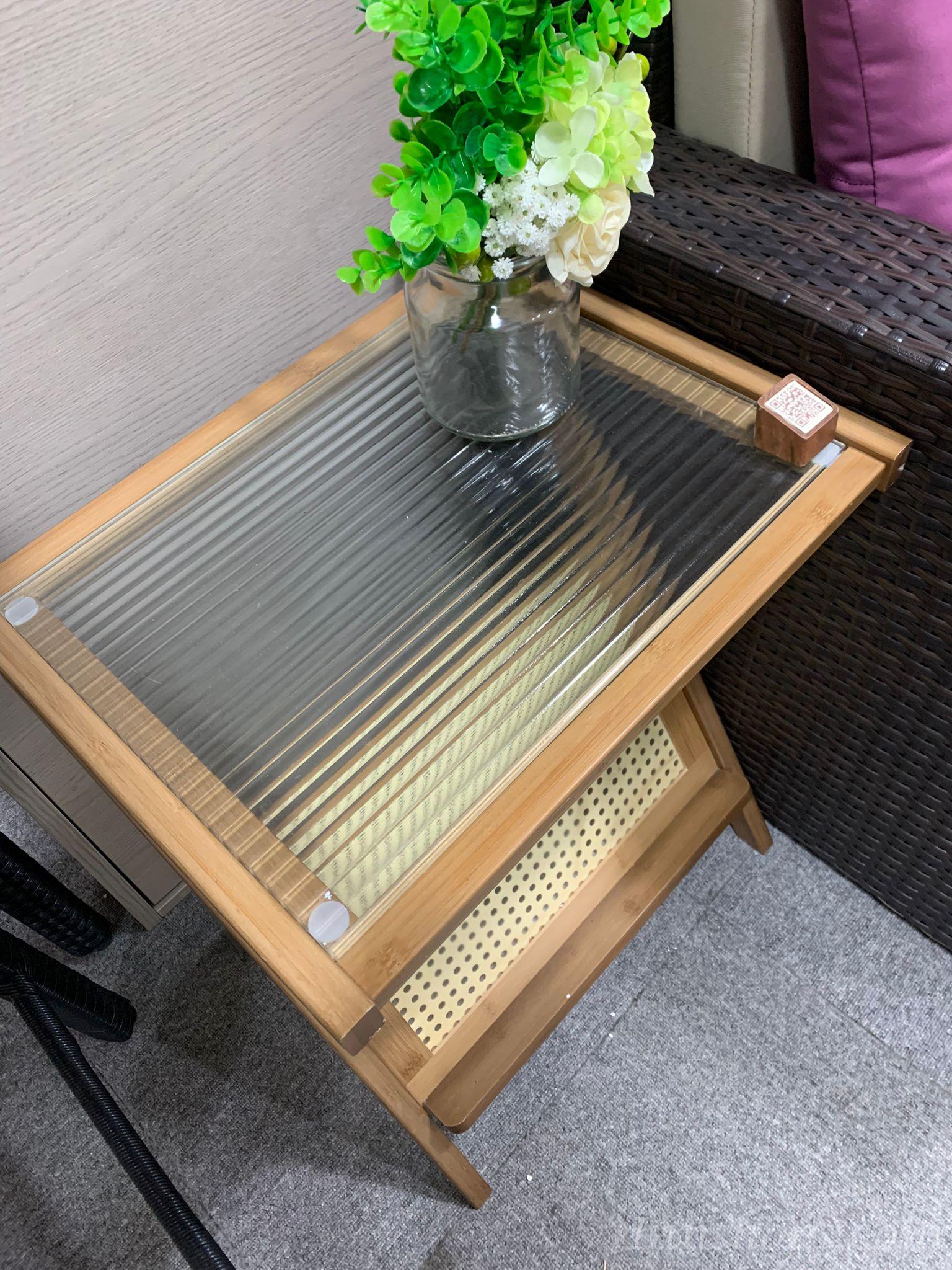 楠竹系列 日式玻璃 小茶几45/55cm (IS8440)