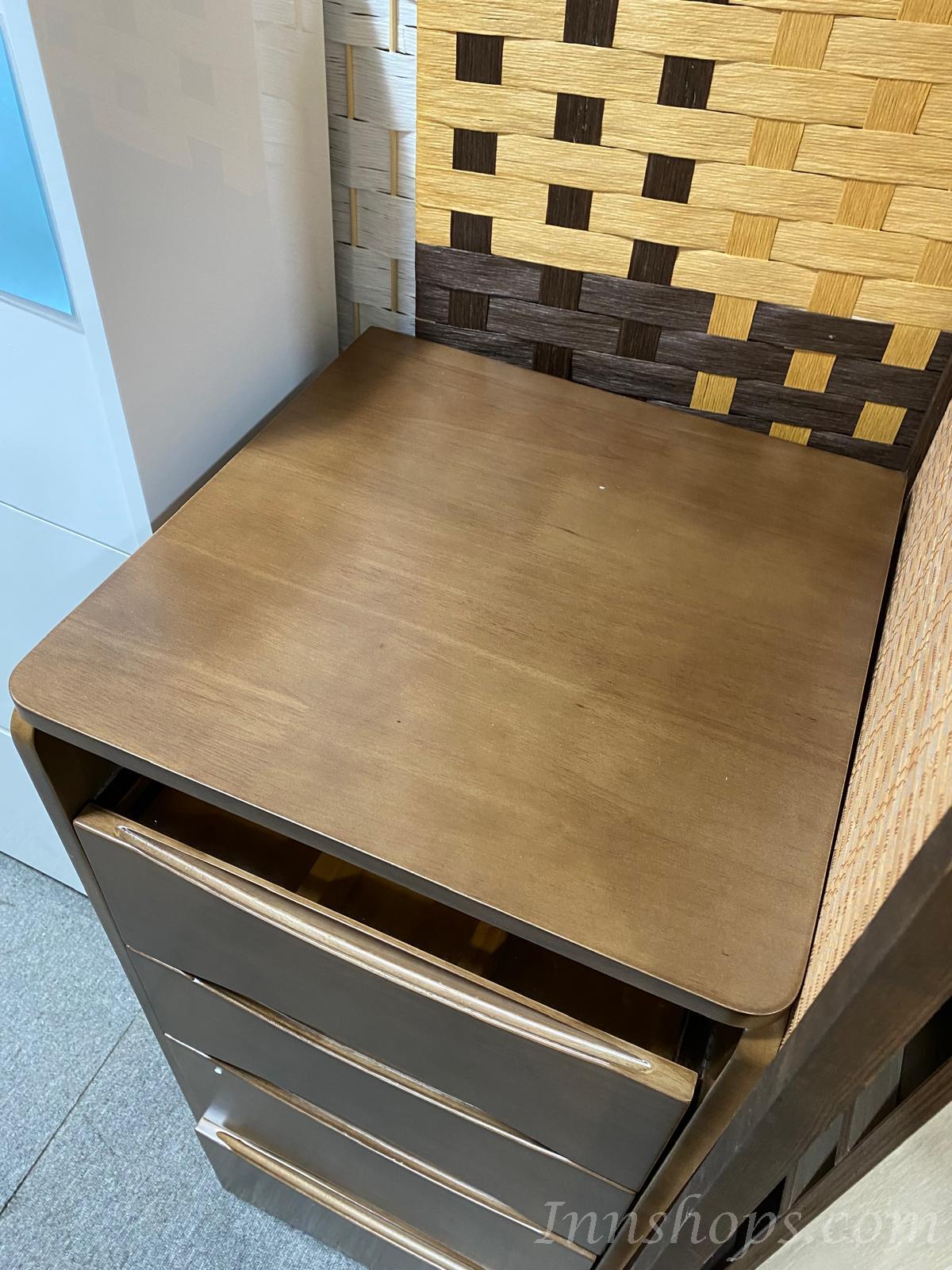 日式實木橡木系列 迷你床頭櫃 翻蓋梳妝枱 (連鏡和櫈) 40cm/48cm (IS8459)