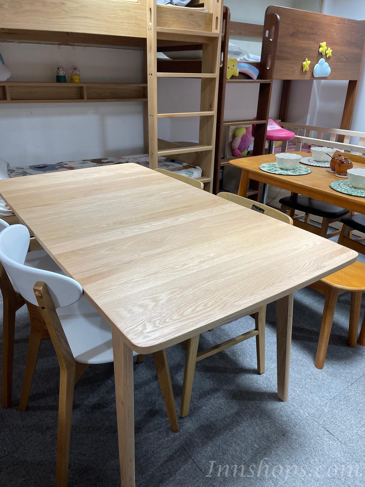 北歐實木 紅橡木 伸縮餐枱/桌 100-130/110-140/120-150cm (可配餐椅/長凳) (IS8947)