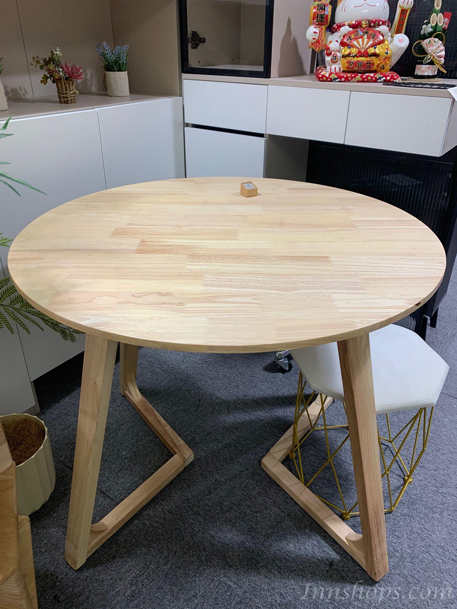  日式實木橡木系列 圓型 餐枱餐椅 組合 直徑60cm/70cm/80cm/90cm/100cm/120cm x 75cm (IS9045)