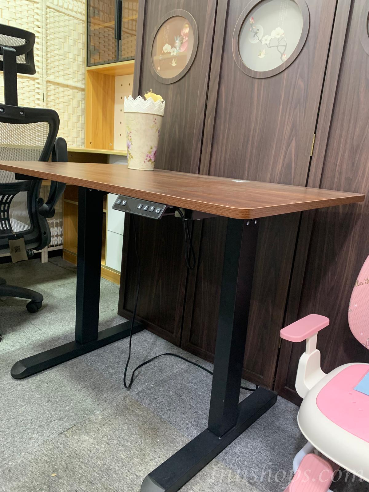 (陳列品一張 $499胡桃色) W100*D60*H71.8-116.8CM 時尚簡約 電動智能升降辦公桌書枱 電腦枱書桌 80cm/100cm/120cm/140cm/160cm (IS9149)