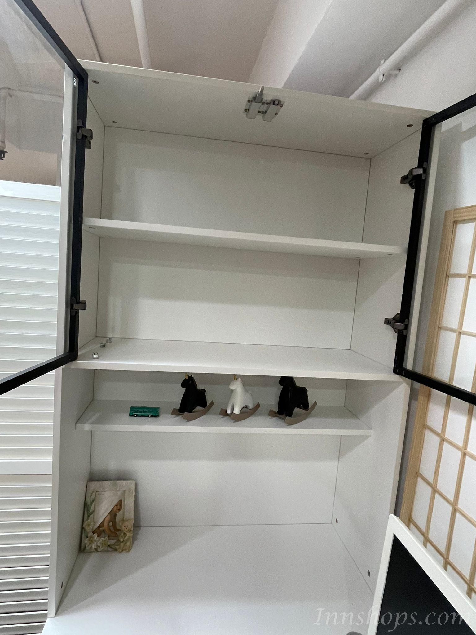 奶油風 轉角書桌書架一體組合書櫃 辦公電腦桌*120cm/140cm/160cm (IS9273)