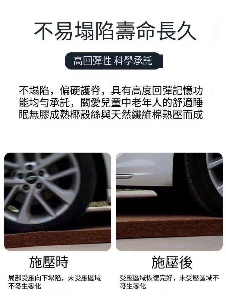 天然椰棕三折床墊 *可訂造呎吋80cm/90cm/100cm/120cm/135cm/150cm/180cm(IS9382)