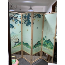 中式實木屏風隔斷可移動折疊客廳書房辦公室*50cm（IS8011）