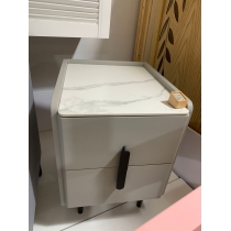北歐格調 超窄迷你床頭櫃 皮質岩板 輕奢收納櫃全實木床邊櫃25/30/35/40cm(IS8123)