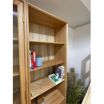 北歐實木紅橡木系列 玻璃門書櫃 書架 展示櫃組合櫃 40/45/60/70/80/90cm (IS813