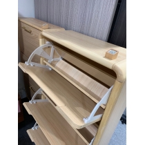 《HOLD》(陳列品一個$999，W60*D25*H120.6CM) 時尚系列 超薄窄款全實木翻斗鞋櫃 進門省空間 原木色薄身鞋櫃 60/80/100/120cm (IS8139)