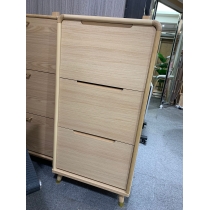 《HOLD》(陳列品一個$999，W60*D25*H120.6CM) 時尚系列 超薄窄款全實木翻斗鞋櫃 進門省空間 原木色薄身鞋櫃 60/80/100/120cm (IS8139)