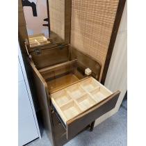 日式實木橡木系列 迷你床頭櫃 翻蓋梳妝枱 (連鏡和櫈) 40cm/48cm (IS8459)