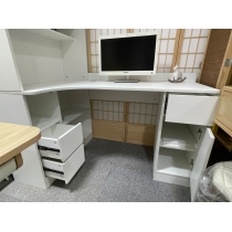 奶油風 轉角書桌書架一體組合書櫃 辦公電腦桌*120cm/140cm/160cm (IS9273)