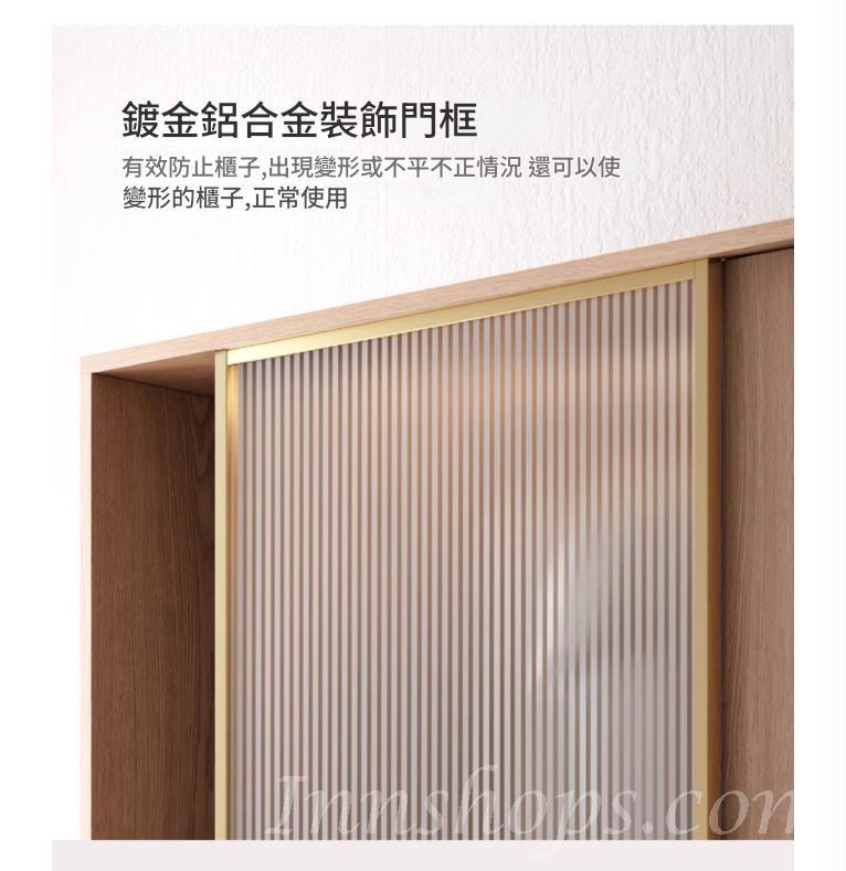 北歐趟門衣櫃 原木奶油風小戶型趟門衣櫃*120cm/140cm/160cm/180cm/200cm (IS9408)
