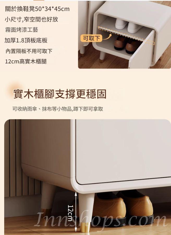 田園純白 屏風櫃 鞋櫃掛衣架一體 門口玄關櫃隔斷儲物櫃*84.6cm/108.4cm/125.4cm/141.7cm/164.4cm (IS9412)