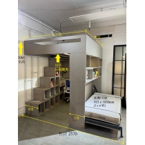 訂造傢俬 訂造隱形床變型床拉床,多功能組合床* 可自訂呎吋(IS9249)