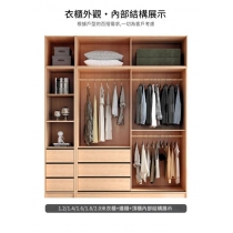 北歐趟門衣櫃 原木奶油風小戶型趟門衣櫃*120cm/140cm/160cm/180cm/200cm (IS9408)