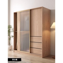 北歐趟門衣櫃 原木奶油風小戶型趟門衣櫃*120cm/140cm/160cm/180cm/200cm (IS9408)
