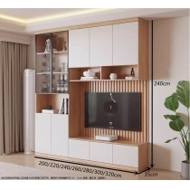 北歐格調 格柵TV客廳定製組合電視櫃 (可自訂呎吋)*200cm/220cm/240cm/260cm/280cm/300cm/320cm (IS9413)