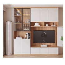 北歐格調 格柵TV客廳定製組合電視櫃 (可自訂呎吋)*200cm/220cm/240cm/260cm/280cm/300cm/320cm (IS9413)