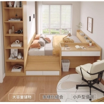 時尚榻榻米床 衣櫃一體帶書桌省空間床  箱式地台床 儲物床*100cm/120cm/135cm/150cm/180cm (IS9419)