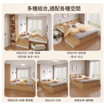 時尚榻榻米床 衣櫃一體帶書桌省空間床  箱式地台床 儲物床*100cm/120cm/135cm/150cm/180cm (IS9419)