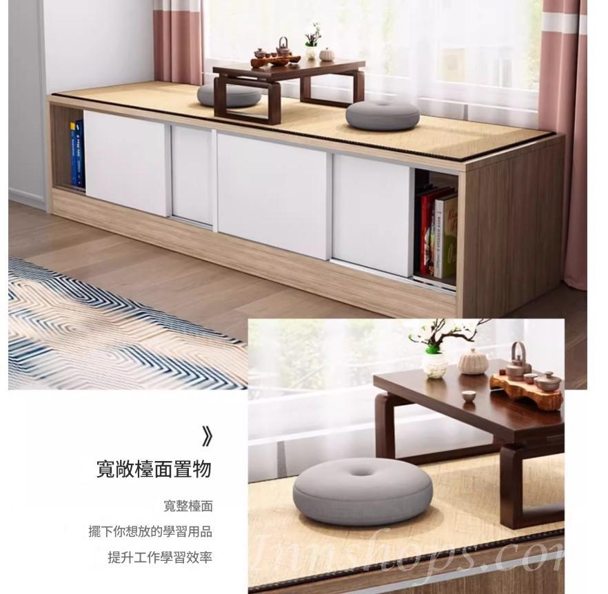 實木窗台收納櫃  趟門地櫃 電視櫃 可坐矮櫃*60cm/80cm/100cm/120cm/140cm/160cm/180cm/200cm/220cm (IS9427)