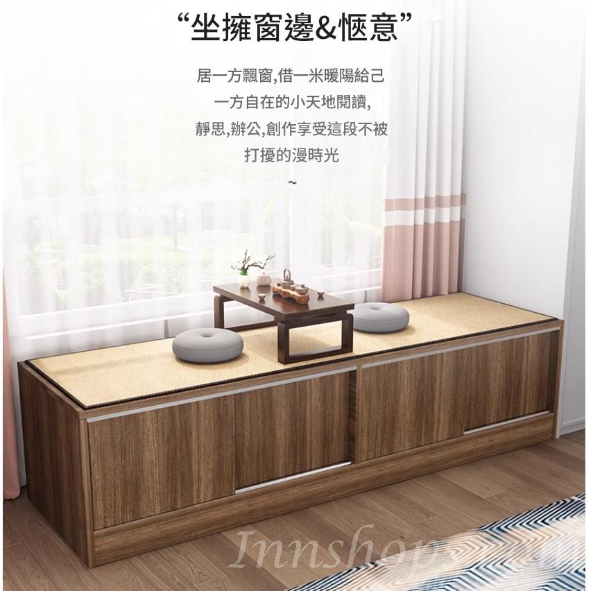 實木窗台收納櫃  趟門地櫃 電視櫃 可坐矮櫃*60cm/80cm/100cm/120cm/140cm/160cm/180cm/200cm/220cm (IS9427)
