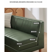 北歐客廳 墨綠色卡座轉角組合 日式現代簡約無扶手 左右 L型轉角皮梳化*130cm/150cm/199cm (IS9426)