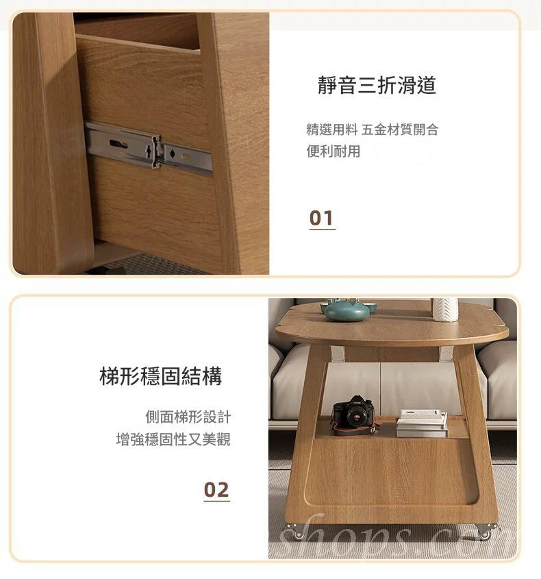時尚可移動折疊茶几 小戶型 創意圓桌小推車*100cm (IS9432)
