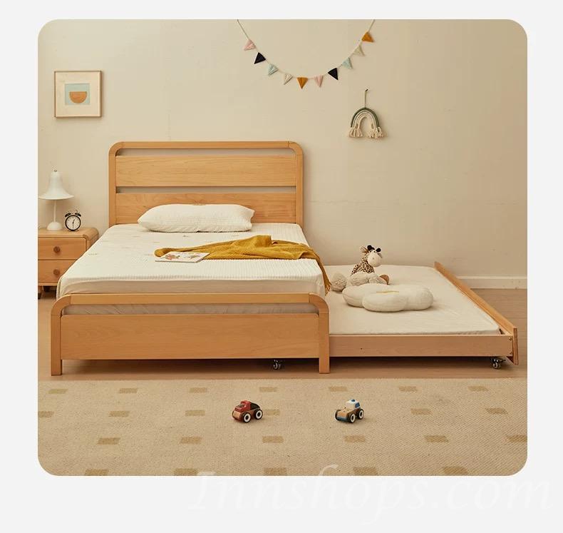 雙人床 兒童床 櫸木實木床 子母床*120cm/150cm (IS9433)