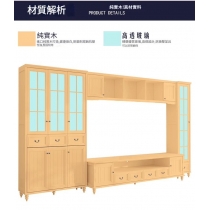 田園純白.象牙白 純實木高階訂製  歐式 電視櫃背景牆 電視組合櫃*216cm-504cm (IS9428)