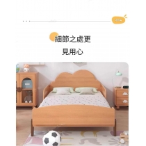 日式實木橡木 可伸縮推拉 兒童帶護欄床拼接床*80cm/100cm/120cm/150cm (IS9430)