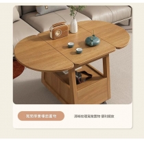 時尚可移動折疊茶几 小戶型 創意圓桌小推車*100cm (IS9432)