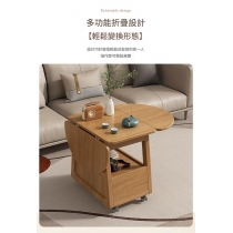 時尚可移動折疊茶几 小戶型 創意圓桌小推車*100cm (IS9432)
