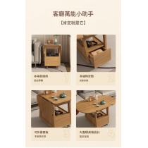 時尚可移動折疊茶几 小戶型 創意圓桌小推車*100cm (IS9432)