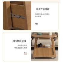 時尚可移動折疊茶几 小戶型 創意圓桌小推車*100cm (IS9432)