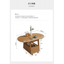 時尚可移動折疊茶几 小戶型 創意圓桌小推車*100cm (IS9432)