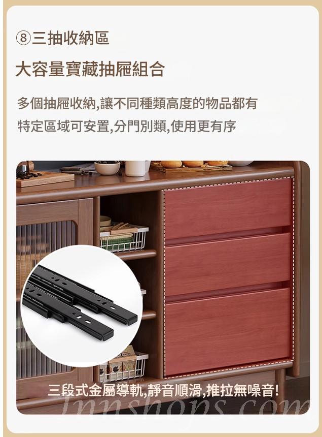 日式實木橡木 高櫃客廳 碗櫃 收納酒櫃 餐邊櫃*120cm/140cm/160cm (IS9435)