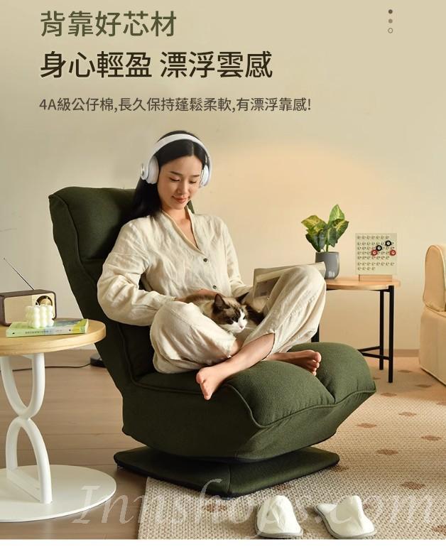 360度可旋轉小型單人梳化椅休閒閱讀椅*53cm (IS9436)
