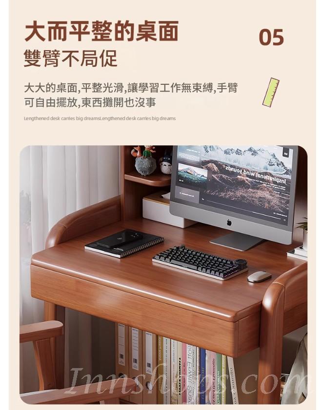 日式實木橡木書桌書架  小型電腦桌*65cm/75cm/85cm (IS9438)