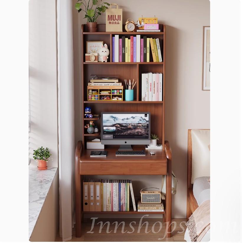 日式實木橡木書桌書架  小型電腦桌*65cm/75cm/85cm (IS9438)