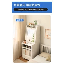 日式實木橡木 一體多功能梳妝台收納櫃 床頭高款 超窄邊櫃*40cm (IS9434)