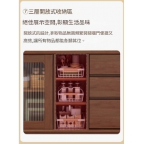 日式實木橡木 高櫃客廳 碗櫃 收納酒櫃 餐邊櫃*120cm/140cm/160cm (IS9435)