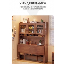 日式實木橡木 折疊書桌書櫃 伸縮書枱*80cm/100cm/120cm/140cm (IS9437)
