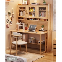 日式實木橡木 折疊書桌書櫃 伸縮書枱*80cm/100cm/120cm/140cm (IS9437)