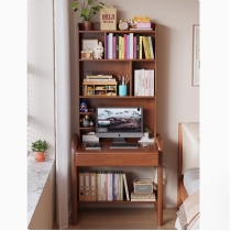 日式實木橡木書桌書架  小型電腦桌*65cm/75cm/85cm (IS9438)