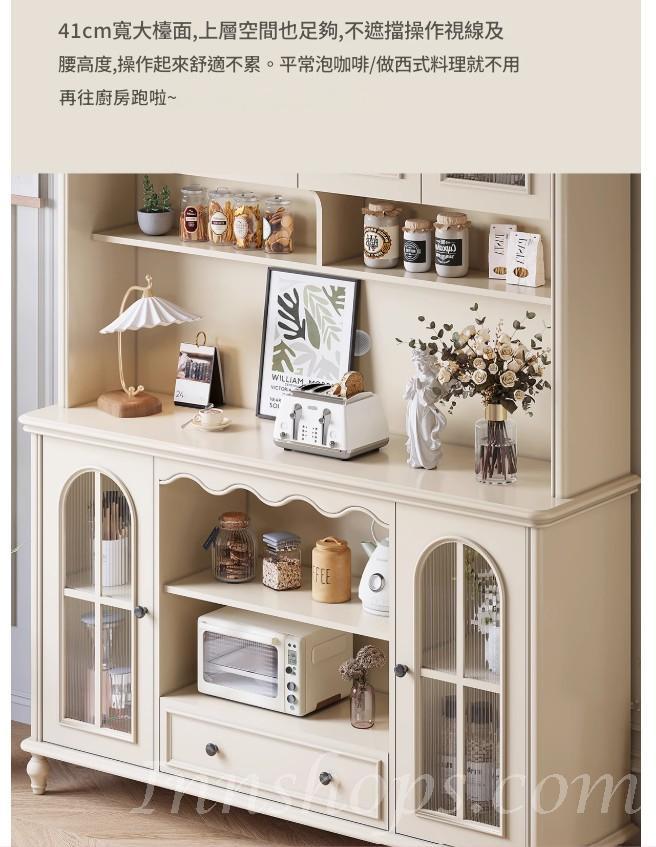 田園純白.象牙白 實木餐邊櫃 法式輕奢收納櫃 置物櫃*151cm (IS9444)