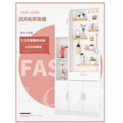 田園純白.象牙白 洞板屏風櫃 隔間櫃 客廳 實木 大門雙面玄關櫃*60cm/80cm/90cm/100cm/110cm/120cm/140cm/160cm/180cm (IS9445)