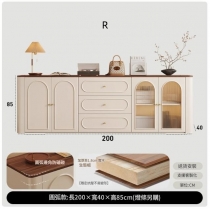 意式復古餐邊櫃 電視櫃 收納櫃實木生態板 置物櫃*80cm/120cm/160cm/200cm (IS9443)